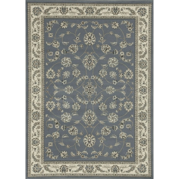 Vitaly Mana Area Rug 1596 Traditional Blue Vines Scroll 5' 5" x 7' 7" Rectangle