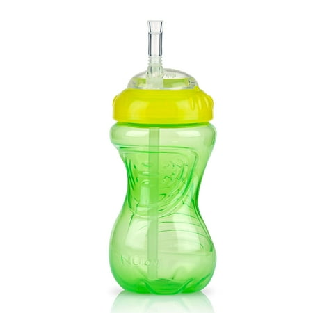 Nuby 3 Piece Boy No-Spill Cup with Flex Straw, 10 Ounce