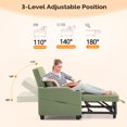 thumbnail image 6 of Ktaxon Sleeper Sofa Bed Convertible Chair Faux Leather 3-in-1 Futon Sofa with Lumbar Pillow for Living Room Bedroom Office Apartment Furniture Green, 6 of 11