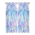thumbnail image 2 of nqOlkjepod Outdoor Curtains for Patio Waterproof, Stained Glass Outdoor Privacy Panels Grommet, Blue Purple Floral Geometric Blackout Outside Curtains for Porch/Cabana/Pergola 54"x108", 2 Panels, 2 of 8