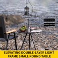 thumbnail image 4 of Bamboohart Outdoor Folding Small Round Table - Portable and Adjustable Camping Equipment  Double-Layer Picnic Table with Light Rack  Perfect for Coffee, 4 of 6