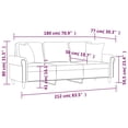thumbnail image 6 of vidaXL 2-Seater Sofa with Throw Pillows Accent Loveseat for Living Room Velvet, 6 of 6