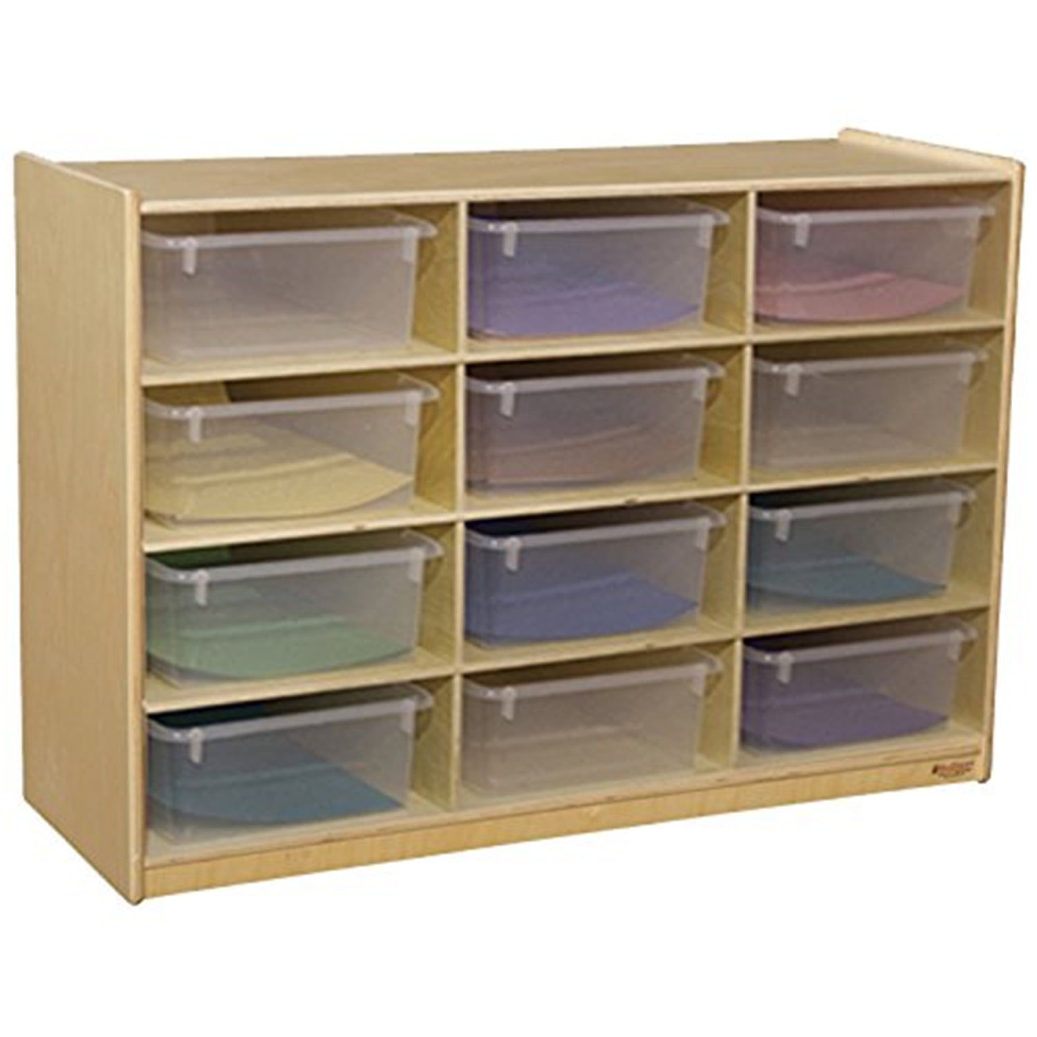 Mobile Cubby Shelves with Translucent Trays