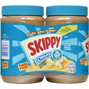 SKIPPY Creamy Peanut Butter Spread, Plastic Jar 40 oz (2 Pack)