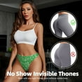 thumbnail image 4 of Thongs for Women - Bikes Pattern green No Show Seamless Womens Thongs Underwear, Soft Stretch G String Thongs for Women,Cuteness Ladies Thong Bikini Panties Briefs, 4 of 5