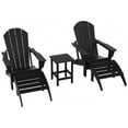 thumbnail image 2 of Polytrends  Laguna Hdpe All Weather Outdoor Patio Foldable Adirondack Chairs Conversation Set (5-Piece Set) Black, 2 of 4