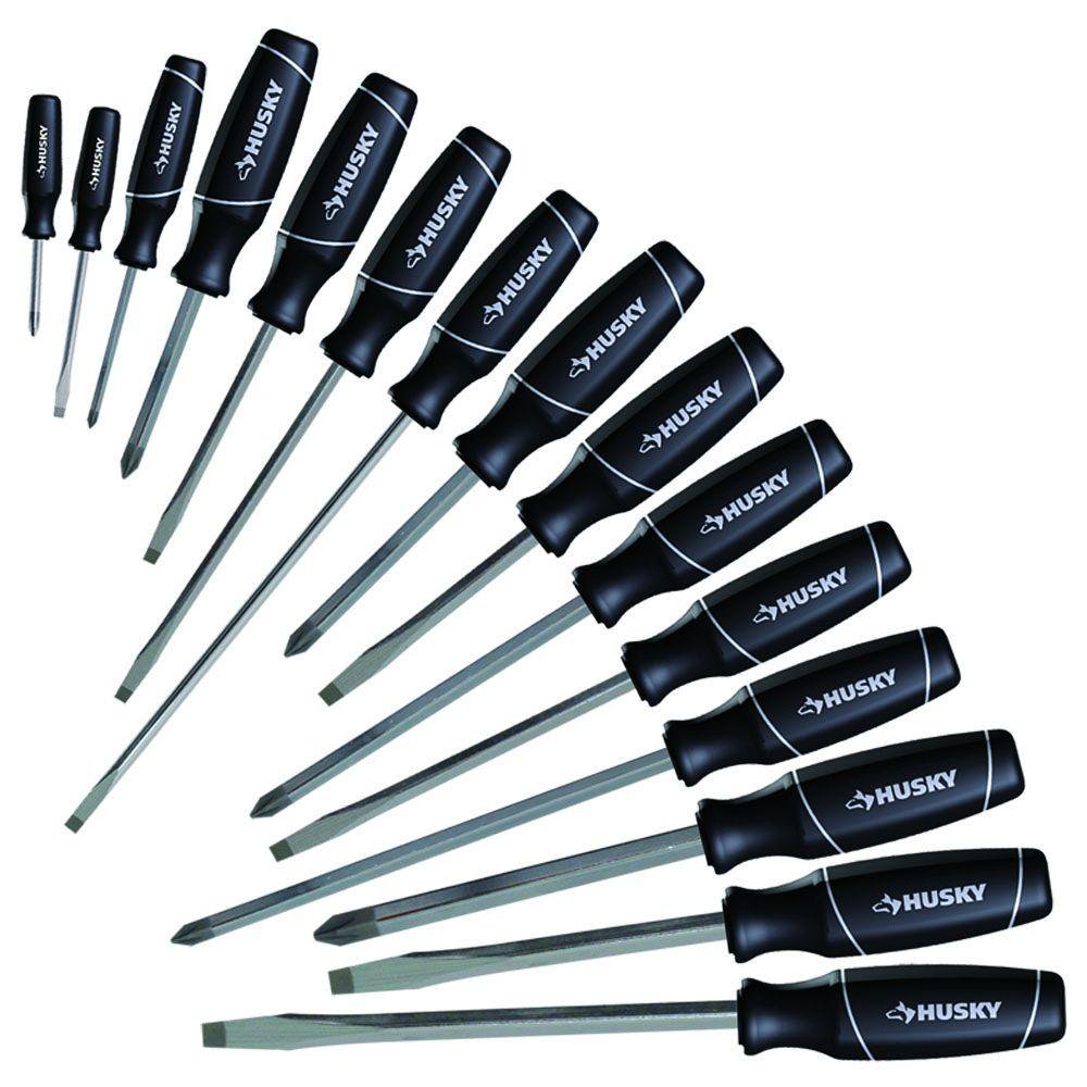 Husky Screwdriver Set Precision Screw Driver Ergonomic Handle 15Piece