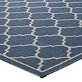 thumbnail image 5 of Modway Avena 63x90.5" Moroccan Quatrefoil Trellis Fabric Area Rug in Blue/Beige, 5 of 10