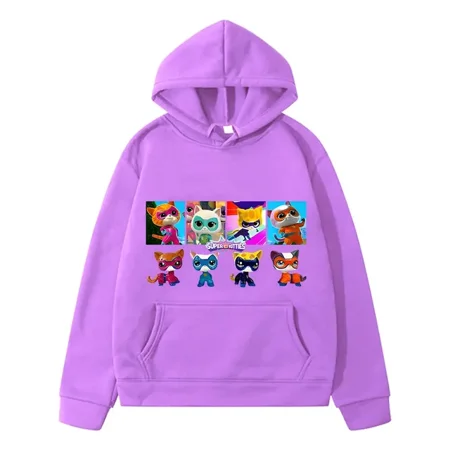 Super Kitties Children Sweatshirt y2k sudadera boy clothes Autumn Fleece pullover Casual Jacket anime hoodies clothes girls
