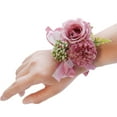 thumbnail image 2 of Leaveforme Wrist Corsage for Wedding, Set of 4, Prom Flower Wrist Corsages for Mother of Bride and Groom, Rose Wrist Flower for Bride Bridesmaid Girl Women Party, Homecoming Ceremony Anniversary, 2 of 8