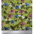 thumbnail image 1 of Soimoi Cotton Voile Fabric Leaves & Floral Artistic Print Fabric by The Yard 42 Inch Wide, 1 of 3