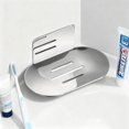 thumbnail image 5 of Stainless Steel Soap Holder for Shower Wall, Adhesive Wall-Mounted Bar Soap Dish, No-Drill Soap Saver with Drain, 5 of 6