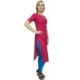 thumbnail image 2 of Bimba Women's Tunic Magenta Kurti Floral Printed Designer Tunic Kurta Wear-8, 2 of 5