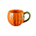 thumbnail image 2 of Thanksgiving Halloween Pumpkin Ceramic Mug, Handmade Cute Coffee Cup, Portable Office Water Mug, Creative Holiday Gift Cup for Daily Drinking and Festive Table Decor, Orangeb, 2 of 8