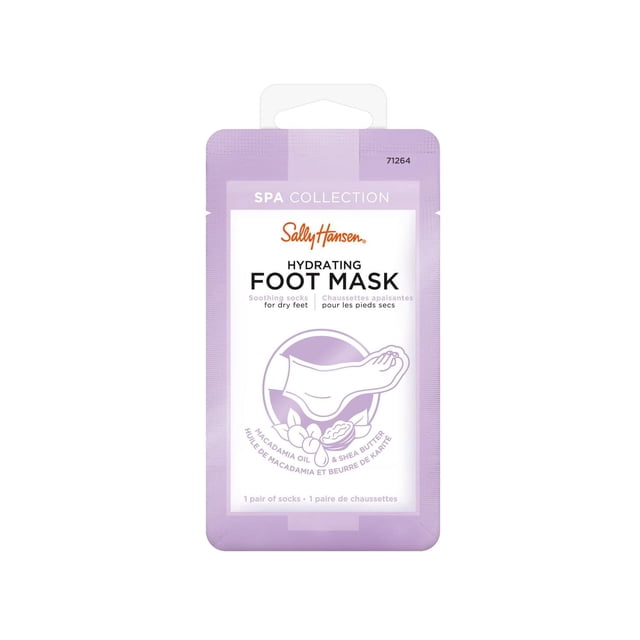 Sally Hansen Hydrating foot mask, Infused with a rich formula with Vitamin E, Macadamia, and Shea Butter, instantly relieves dry feet