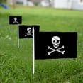 thumbnail image 2 of Anley Pirate Mini Flag 12 Pack - Hand Held Small Miniature Jolly Roger Flags on Stick - 5x8 Inch with Solid Pole & Spear Top, 2 of 6