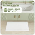 thumbnail image 3 of PABUBE Bathroom Rug, Non Slips Bath Mat, Machine Washable Bathroom Mat, Soft Absorbent Bathmat Bath Rug, Bathroom Rug and Mat for Bathroom Floor (20"x32",White), 3 of 10
