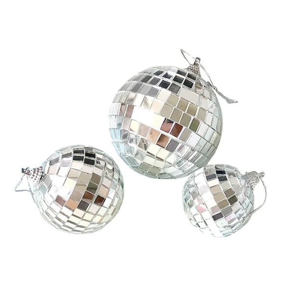 Mirror Ball 2-20cm 1-12Pcs Christmas Tree Ornaments Bar Disco Ball Hanging Cake Home Party Decoration New Year Gift