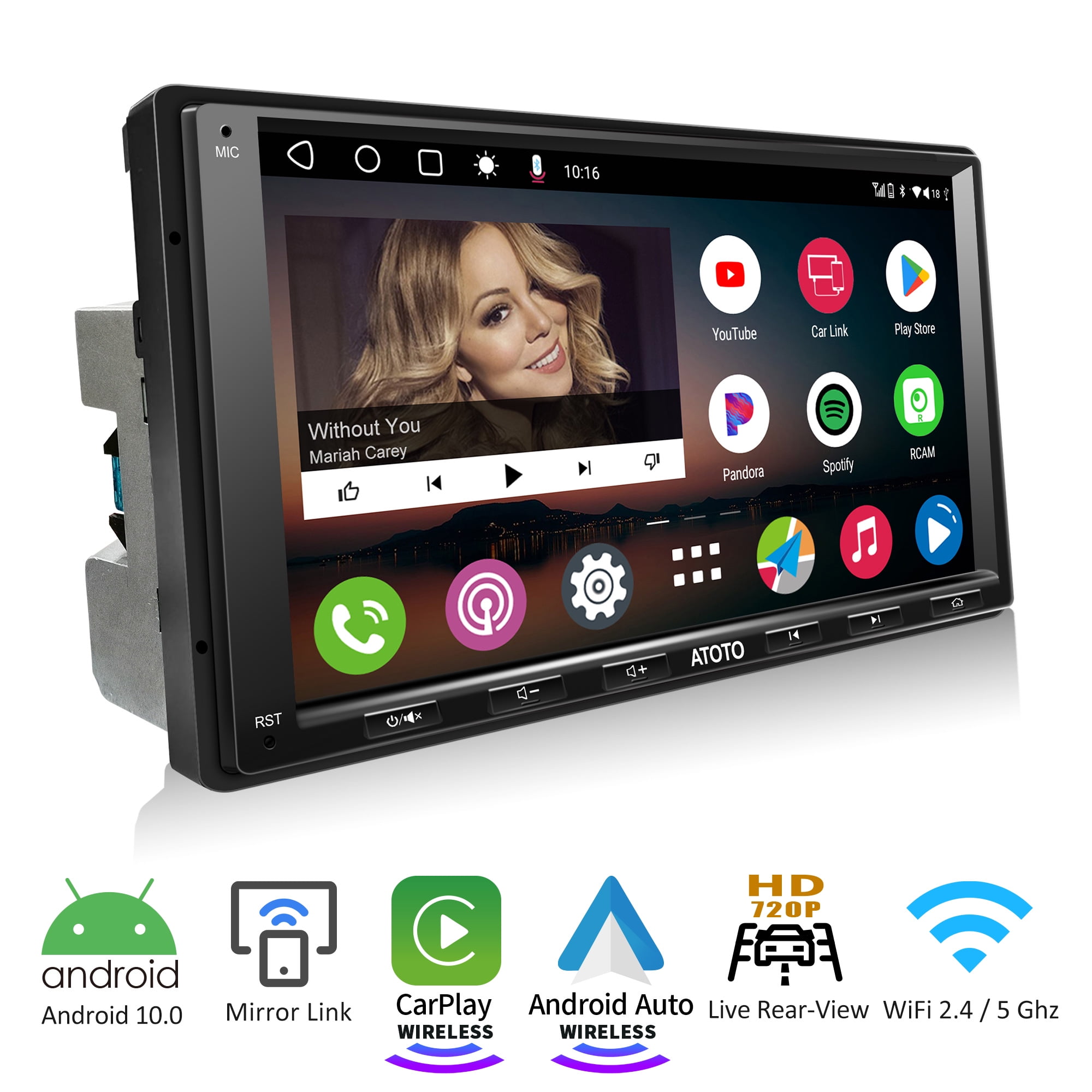 ATOTO A6PF Double Din Car Stereo,2G+32G 7 inch Touch Screen,Dual