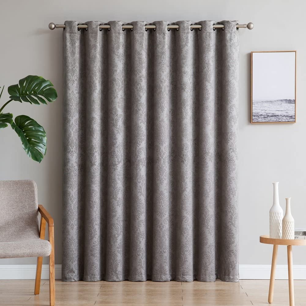 WARM HOME DESIGNS 1 Extra Wide, Extra Long 102" X 96" Panel of Light Gray Patio Door Curtains. Blackout Sliding Glass Door Curtain or Room Divider Drape. EV Grey Patio 96