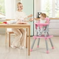 thumbnail image 2 of Costway 8-in-1 Baby High Chair Convertible Dining Booster Seat w/ Removable Tray Pink, 2 of 9