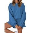 thumbnail image 2 of Fantaslook Pajama Sets for Women Two Piece Outfits Long Sleeve Sweatshirts Lounge Sets Casual Tops and Shorts Fall Outfits, 2 of 8