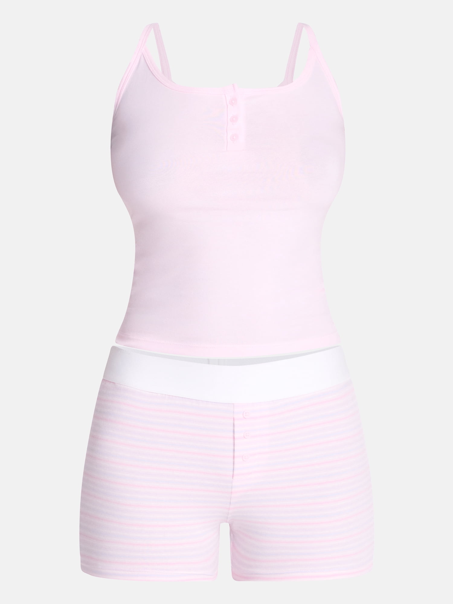 No Boundaries Women’s and Women’s Plus Cloud Core Sleepwear Cami and Boxers, 2-Piece Set, Sizes XXS-3X