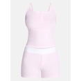 thumbnail image 5 of No Boundaries Women’s and Women’s Plus Cloud Core Sleepwear Cami and Boxers, 2-Piece Set, Sizes XXS-3X, 5 of 5