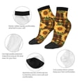 thumbnail image 5 of Pofeuu Yellow Black Plaid Sunflower Print 30cm Socks, Adult Running Hiking Socks for Youth and Adult, 5 of 7