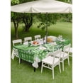 thumbnail image 3 of St. Patrick's Outdoor Tablecloth - 52x70 Inch Rectangle Dining Table Cover, Lucky Shamrock Green Eucalyptus Floral Vintage Waterproof Outdoor Table Cloth with Umbrella Hole & Zipper for Picnic/Patio, 3 of 7