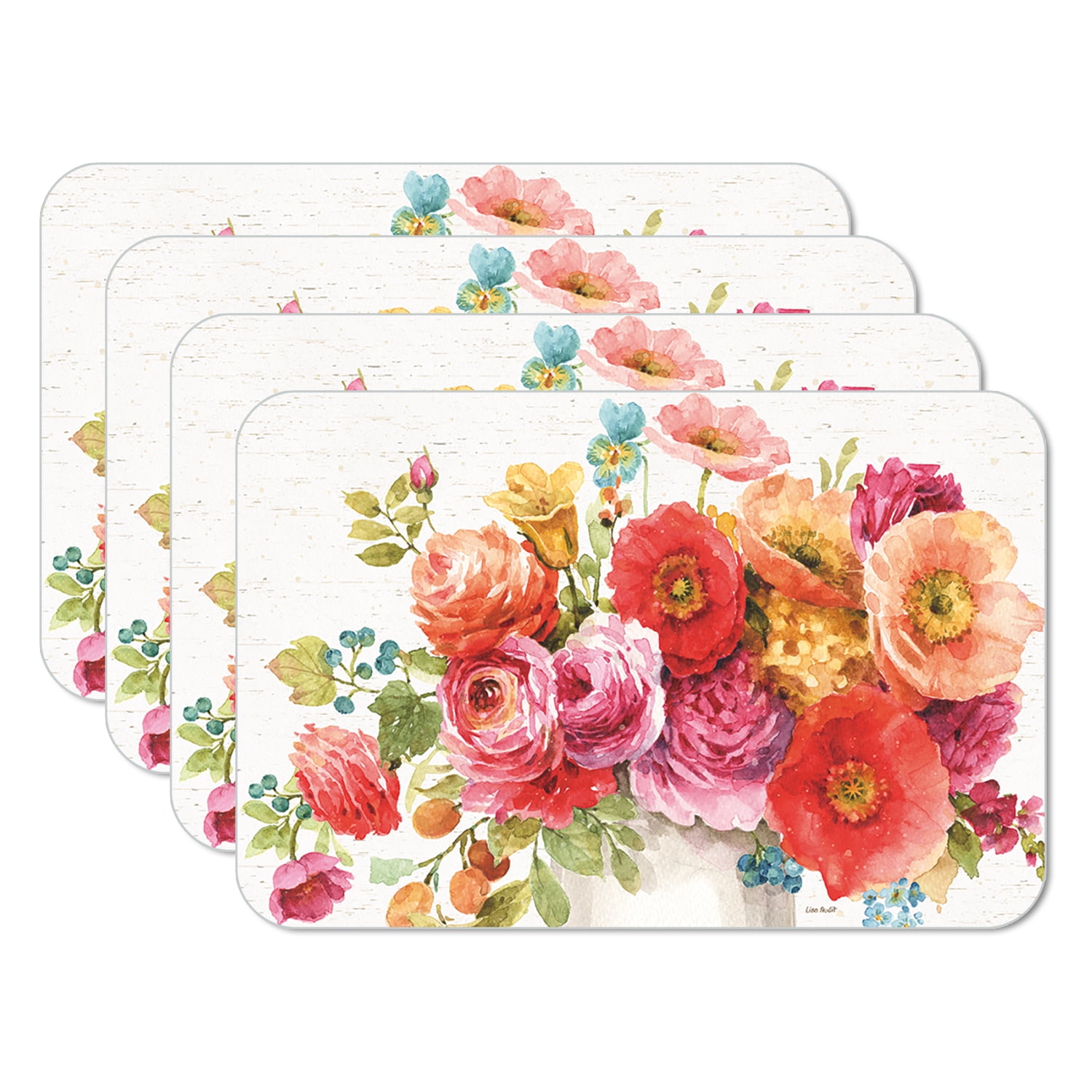 CounterArt "Country Fresh" 4 Pack Reversible Flexible Plastic Tabletop