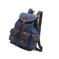 thumbnail image 1 of Mochila de lona, ​​mochila informal, bolso de hombro para exteriores, mochila universitaria, organizador Azul oscuro, 1 of 9