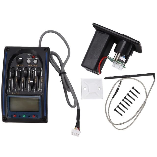 Accordeur de guitare numérique avec écran LCD et accessoires pour instruments de musique portables en ABS