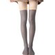 thumbnail image 2 of Calcetines de moda para mujer, falsos, translúcidos, cálidos, de forro polar, color café liso., 2 of 4