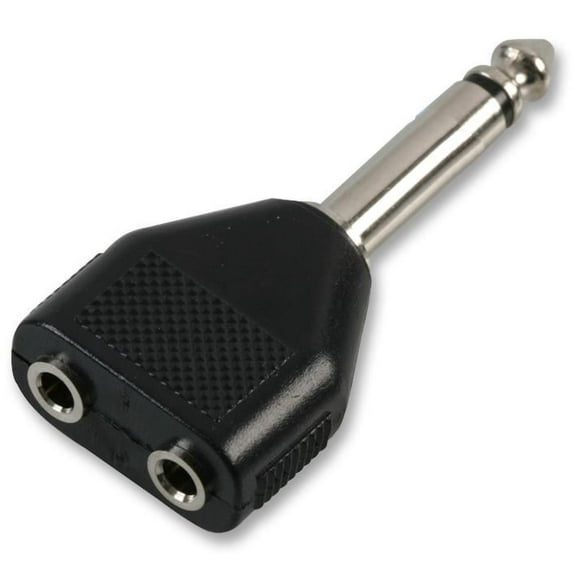 PRO SIGNAL 2x 3.5mm Mono Jack Sockets to 1x 6.35mm Mono Jack Plug Splitter