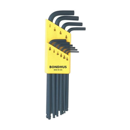 UPC: 0037231109387 | Bondhus Balldriver L-Wrench Key Sets  10 per holder  Hex Ball Tip  Inch – 1 SET (116-10938)