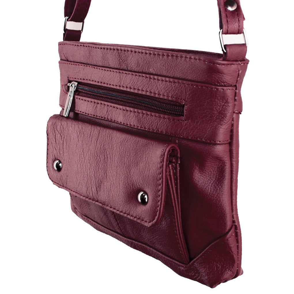 Silver Fever Leather Travel Cross Body Handbag