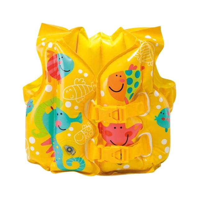 Chaleco salvavidas inflable para niños con boya flotante ajustable de doble botón.