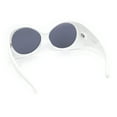 thumbnail image 4 of Womens Exaggerated Vintage Round Windbreak Goggle Style Wrap Sunglasses White - Black, 4 of 4