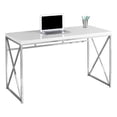 thumbnail image 1 of Scranton & Co 48" Modern Wood/Metal Computer Desk in Glossy White/Chrome, 1 of 5