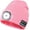Pink, variant on Unisex Bluetooth Beanie Hat with LED Headlight Upgraded Handsfree Musical Knitted Cap for Men Women Gifts, Black