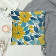 thumbnail image 2 of Shiartex Flower Pillow Covers Decorative Throw Pillow Yellow Blue Floral Pillow Cover Dahlia Teal Cushion Cover for Couch Sofa Bed Room Home Decor Zippered Pillow Cases Turquoise, 2 of 5