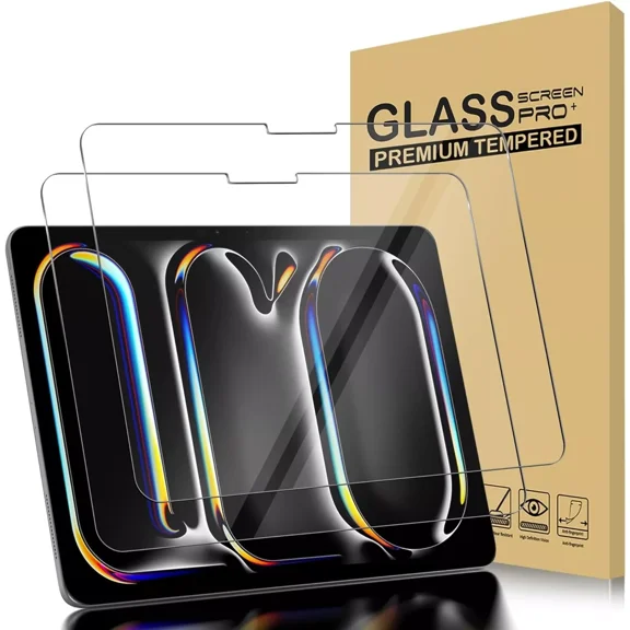 elitegadget 2-Pack Glass Screen Protector For iPad Pro 13 inch (M4, 2024 Release) - Tempered Glass Film High Definition 9H Hardness