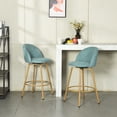 thumbnail image 4 of Homycasa Upholstered Bar Stools Set of 2 Oak Finish Metal Legs, 4 of 6