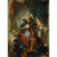 thumbnail image 2 of Johann Wolfgang Baumgartner 14x18 Black Ornate Wood Framed Double Matted Museum Art Print Titled - St. Sampson with Emperor Justinian, 2 of 5