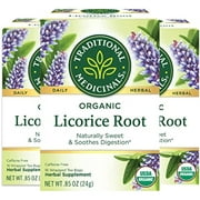 Traditional Medicinals Organic Licorice Root Herbal Tea, Soothes Digestion - 48 Tea Bags Total, 16 Count (Pack Of 3)