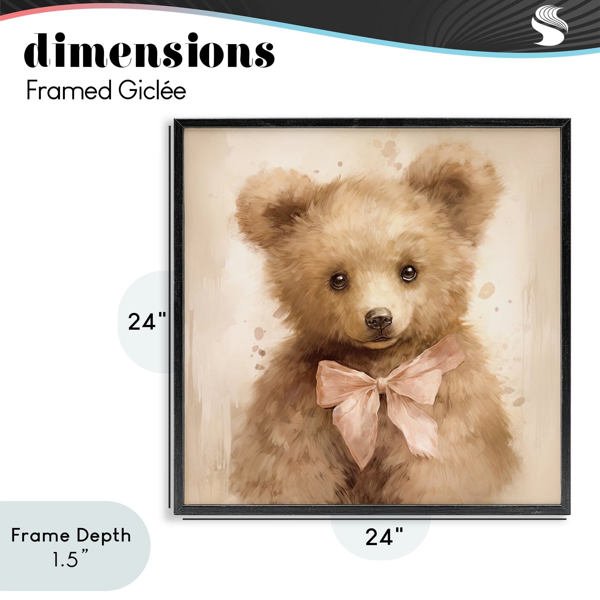 Stupell Industries Little Baby Bear Black Framed Giclee Art, design by Tina LeCour