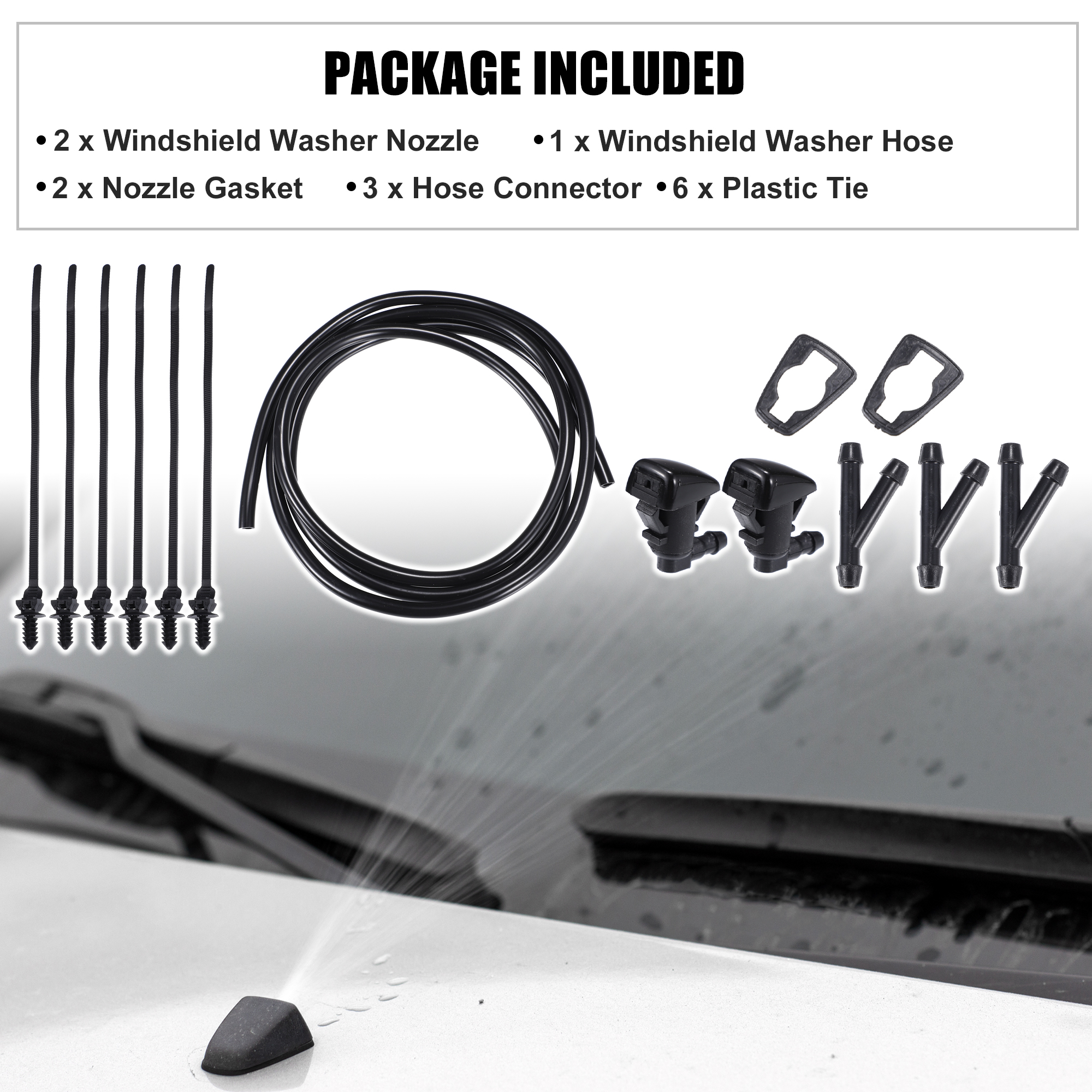 Unique Bargains 1 Set Windshield Washer Water Nozzle for Chevrolet