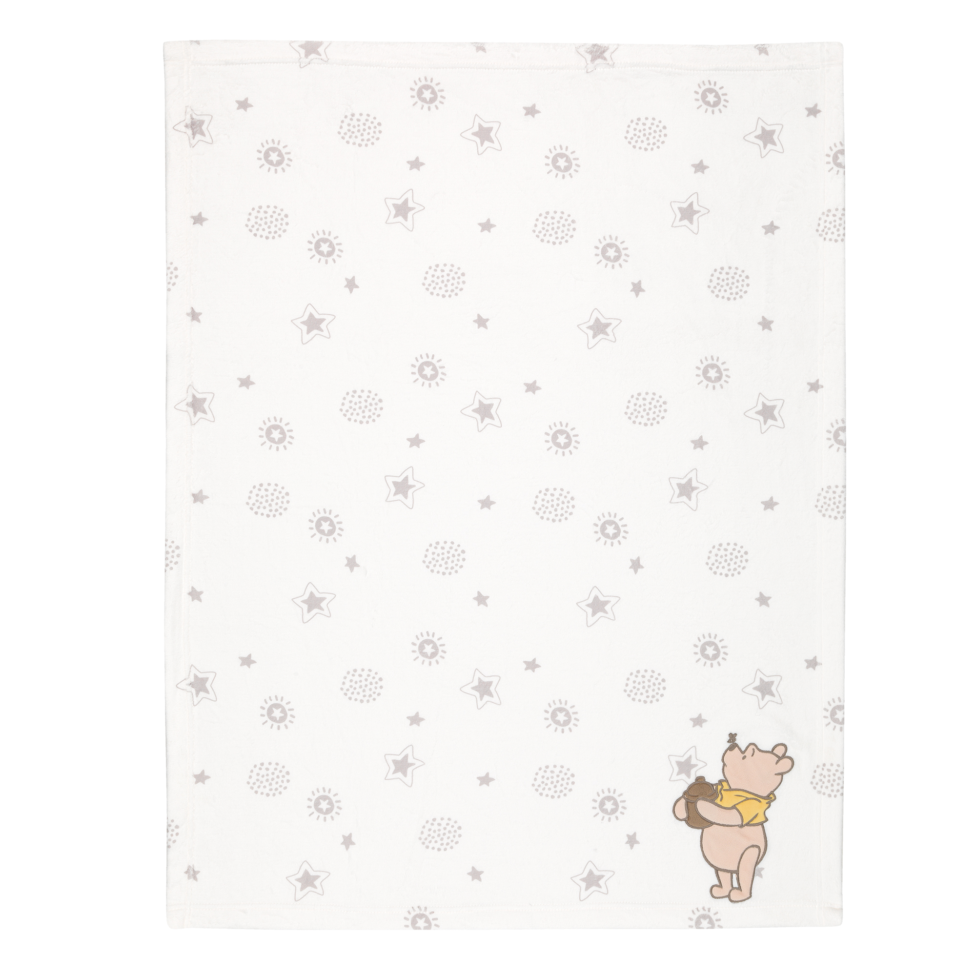 Lambs & Ivy Disney Baby WINNIE THE POOH Cream Fleece Appliqued Baby Blanket