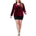 thumbnail image 2 of Agnes Orinda Women's Plus Size Fashion Formal Velvet Workwear Blazer, 2 of 5
